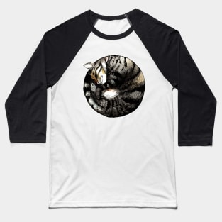 Tranquil Cat Sleeps in a Circle Baseball T-Shirt